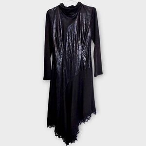 Love the Queen Womens‎ Dress Sz Small Black Leatherette Gothcore Witchycore Y2K